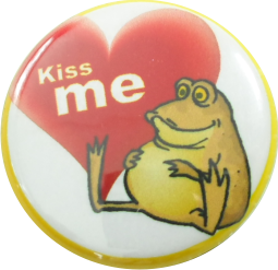 Kiss me frog badge